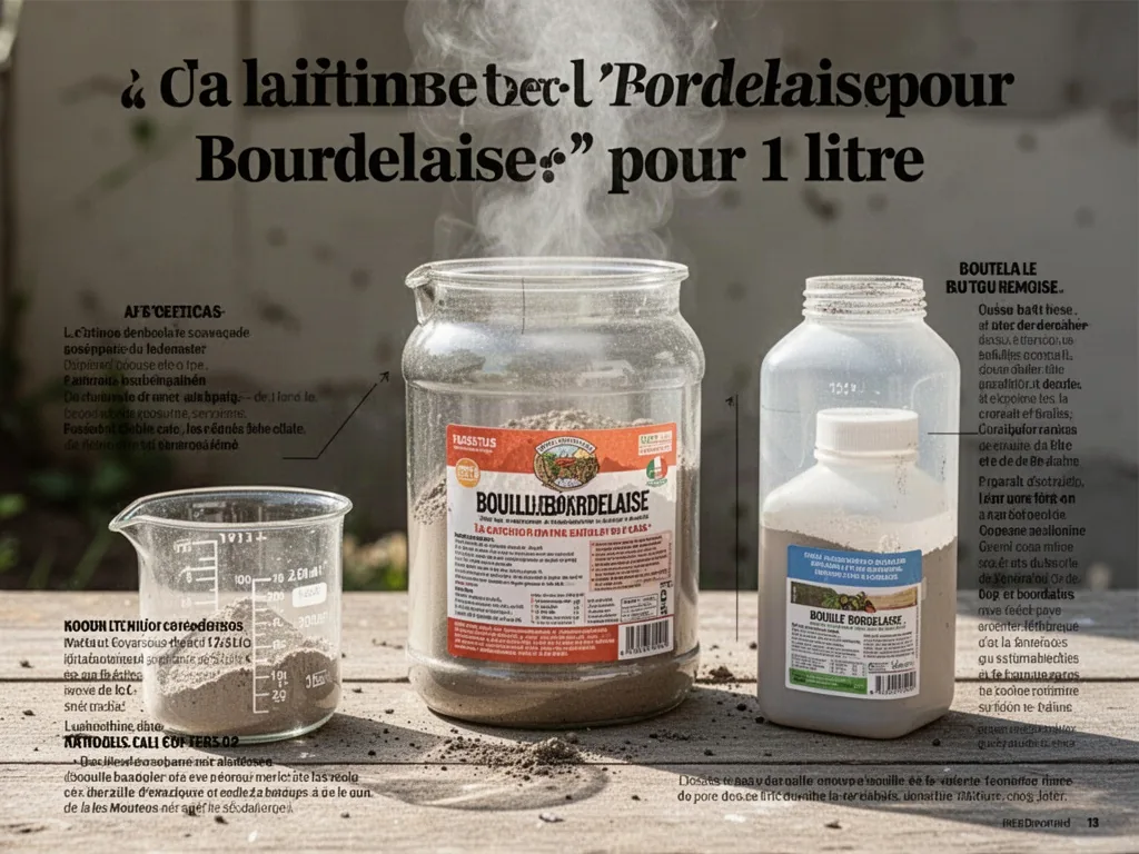 Dosage précis de la bouillie bordelaise dans un verre doseur avec balance
