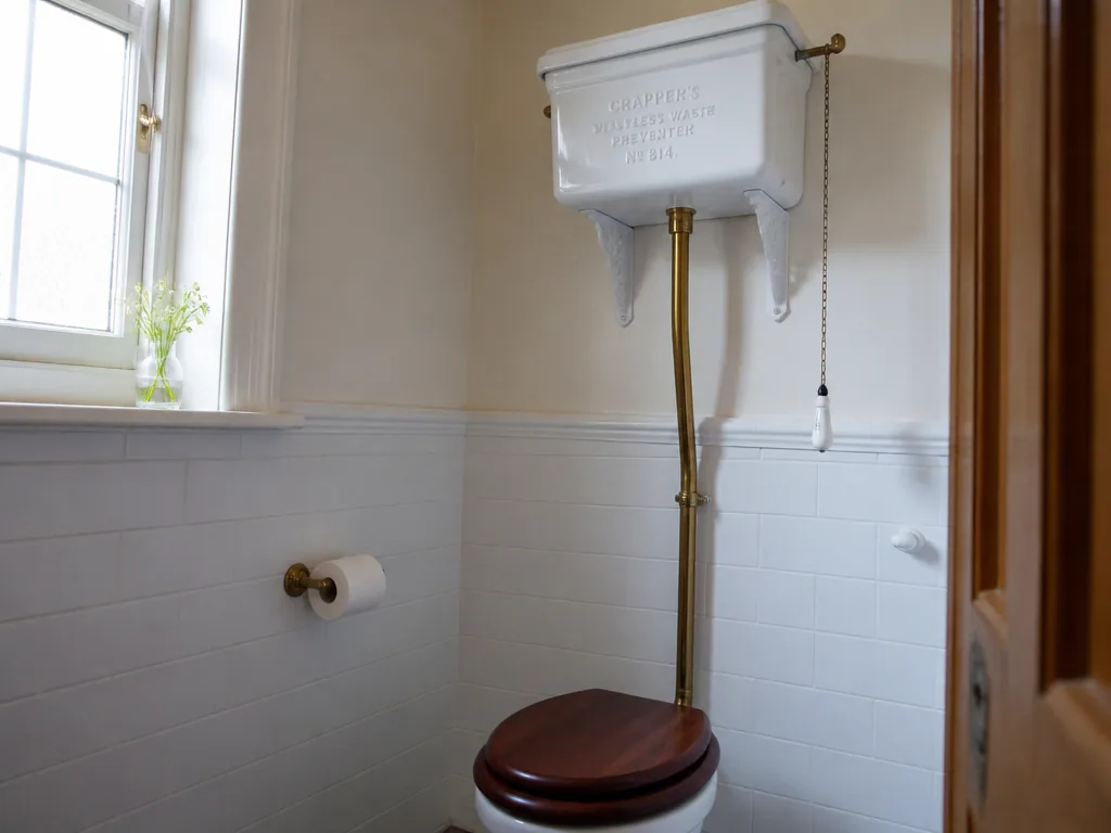 Installateur mesurant la hauteur d'évacuation d'un WC avec un mètre ruban