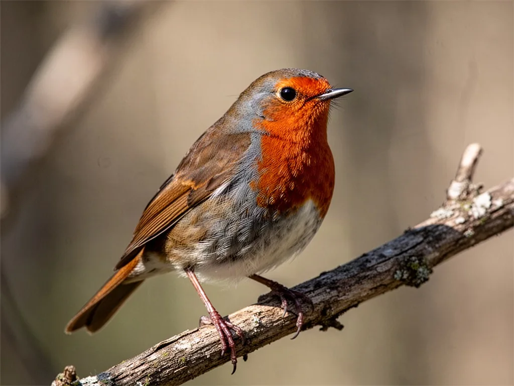 Rouge-gorge femelle nourrissant son oisillon dans un nid de mousse, alerte